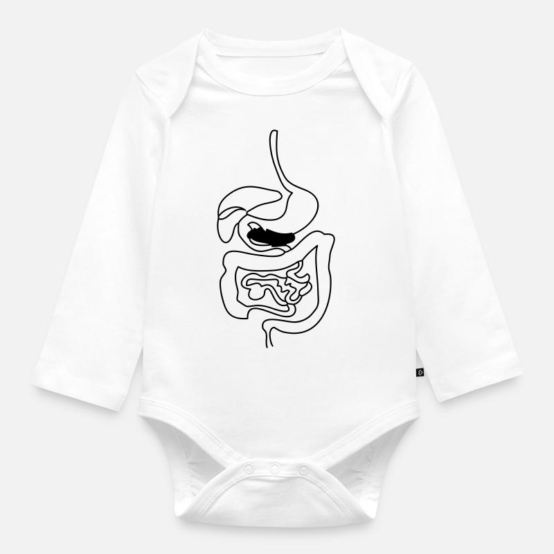 Digestive System - Body Bébé bio manches longues - blanc
