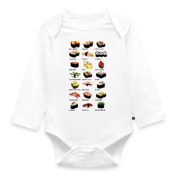 Sushi Dinner - Organic Longsleeve Baby Bodysuit - white - Front