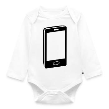 Handy symbol - Baby Bio-Langarm-Body - Weiß - Vorne