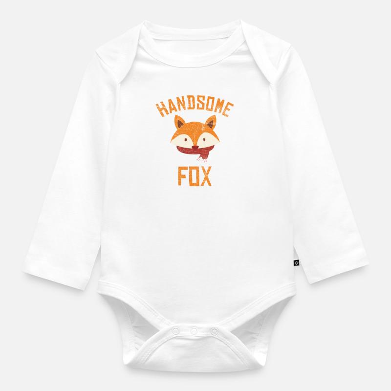 Fuchs Tier Geschenke orange schlau vintage Spaß - Baby Bio-Langarm-Body - Weiß