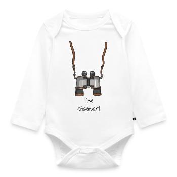 Der Aufmerksame - Beobachter - Baby Bio-Langarm-Body - Weiß - Vorne