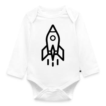 rocket - Organic Longsleeve Baby Bodysuit - white - Front