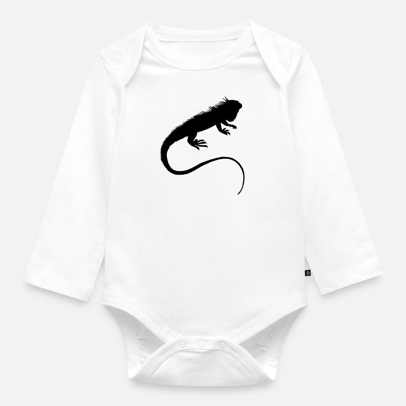 iguane - Body Bébé bio manches longues - blanc