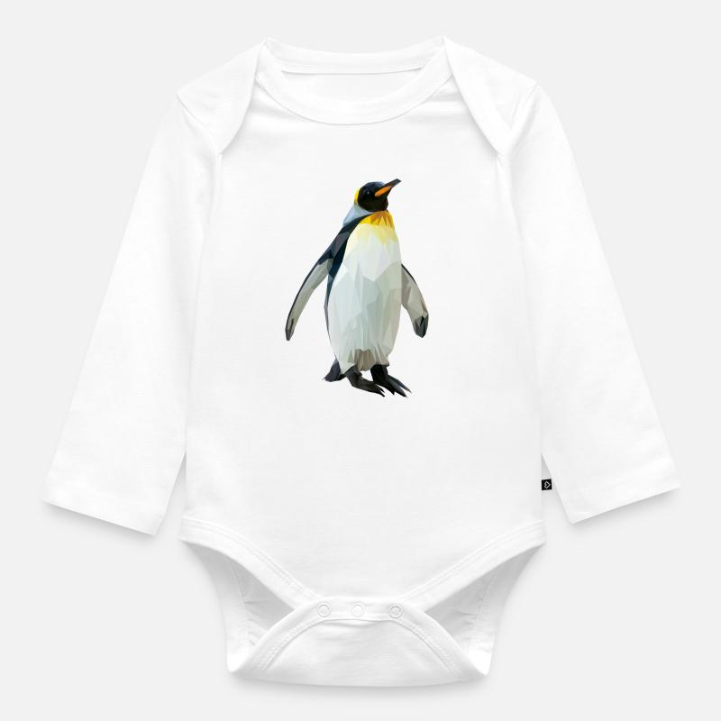 pinguin - Baby Bio-Langarm-Body - Weiß