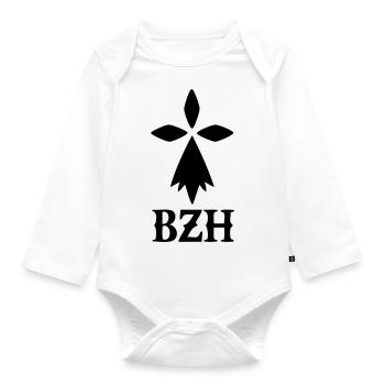 Hermine breton Bretagne BZH - Baby Bio-Langarm-Body - Weiß - Vorne