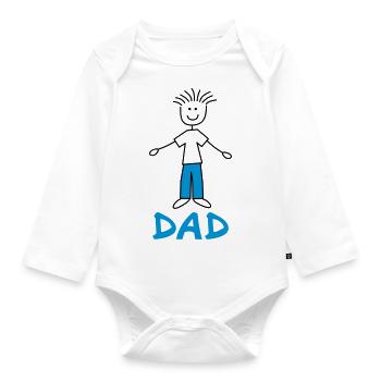 Dad - Baby Bio-Langarm-Body - Weiß - Vorne