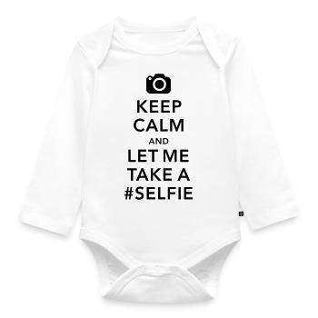 funny Keep calm take a selfie #selfie meme - Body Bébé bio manches longues - blanc - Devant
