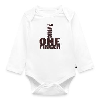 one finger - Baby Bio-Langarm-Body - Weiß - Vorne