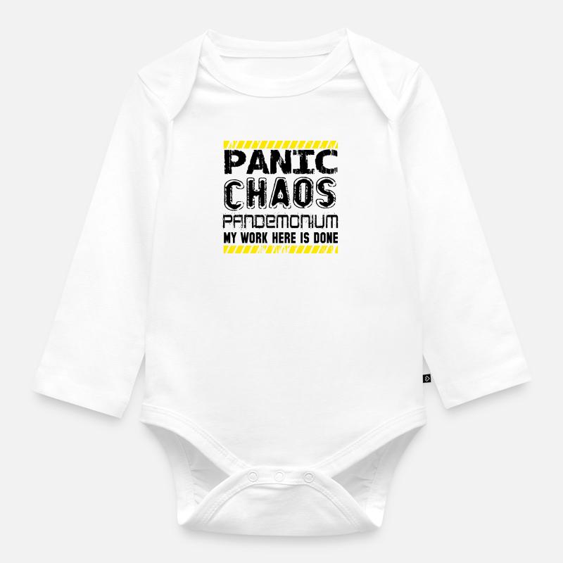 panic chaos - Baby Bio-Langarm-Body - Weiß