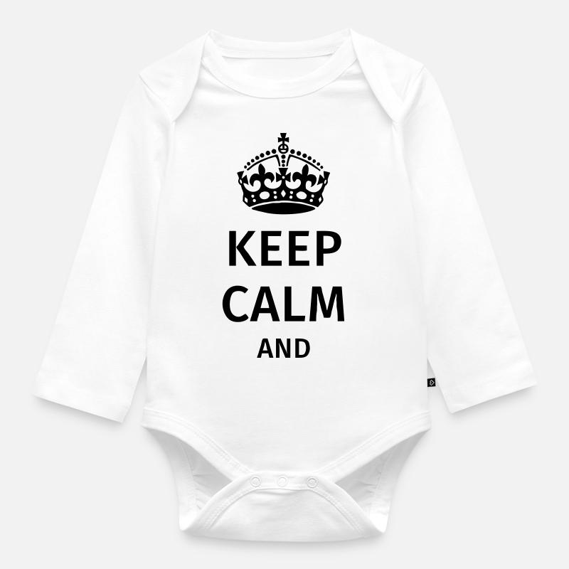 Keep Calm - Baby Bio-Langarm-Body - Weiß