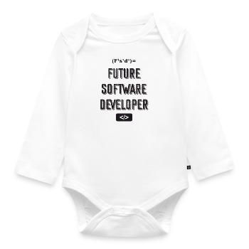 Future software developer - Baby Bio-Langarm-Body - Weiß - Vorne