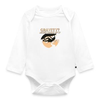 Climbing and gravity - Organic Longsleeve Baby Bodysuit - white - Front