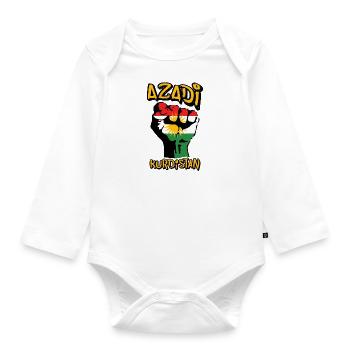Kurdistan Fist Flag, Azadi Kurdistan - Organic Longsleeve Baby Bodysuit - white - Front