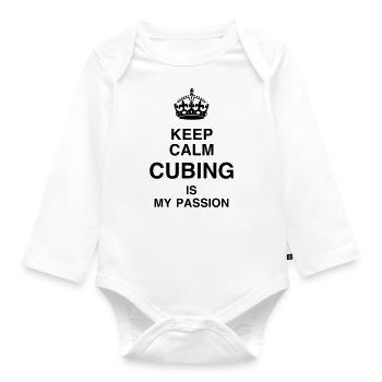 Cubing / Cube / Cuber / Speedcubing / Geek - Organic Longsleeve Baby Bodysuit - white - Front