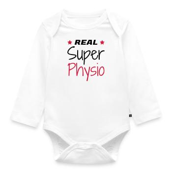 Krankengymnast / Krankengymnastin / Physio / - Baby Bio-Langarm-Body - Weiß - Vorne