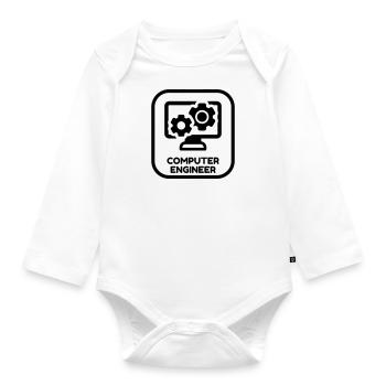 Computer / Informatiker / Aussenseiter / Ingenieur - Baby Bio-Langarm-Body - Weiß - Vorne
