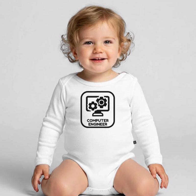 Computer Engineer Informatiker Informaticien Organic Longsleeve Baby Bodysuit