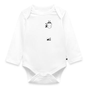 Cute Pandas in Breast Pocket Funny Gift Kids - Organic Longsleeve Baby Bodysuit - white - Front