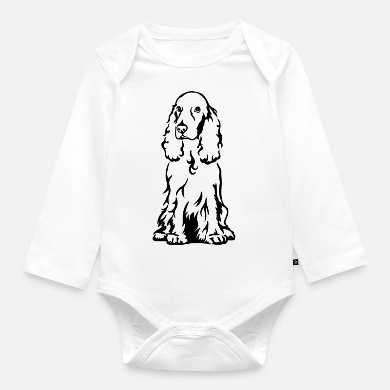 Cocker Spaniel - Body Bébé bio manches longues - blanc
