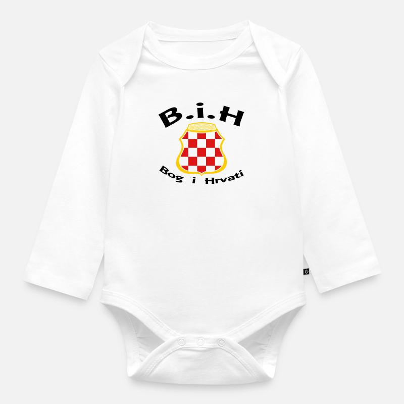 bih bog i hrvati normal - Baby Bio-Langarm-Body - Weiß