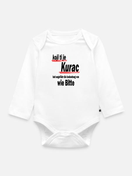 koji kurac - Baby Bio-Langarm-Body - Weiß