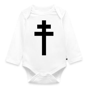 Lorraine cross - Organic Longsleeve Baby Bodysuit - white - Front