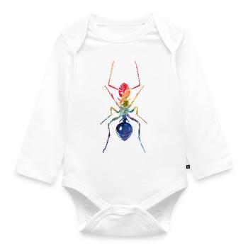 Ameise - Baby Bio-Langarm-Body - Weiß - Vorne