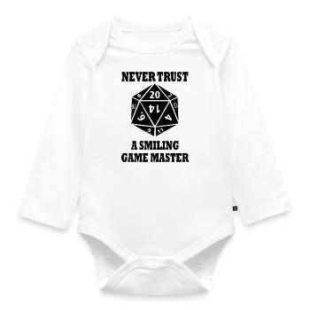 Game master role-playing nerd geek gift - Organic Longsleeve Baby Bodysuit - white - Front