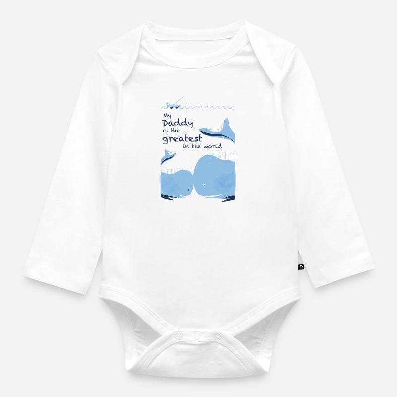 Fête des Pères - Body Bébé bio manches longues - blanc