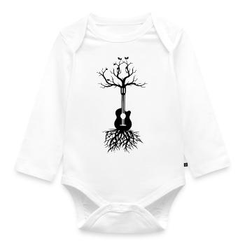 Rock & Roll Music Party Metal - Baby Bio-Langarm-Body - Weiß - Vorne