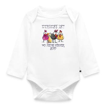 zuhause ist wo meine Hühner sind - Baby Bio-Langarm-Body - Weiß - Vorne