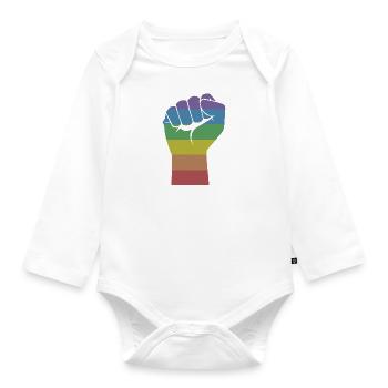 Gay Pride LGBT Pride Gay Cadeau Arc-en-ciel - Body Bébé bio manches longues - blanc - Devant