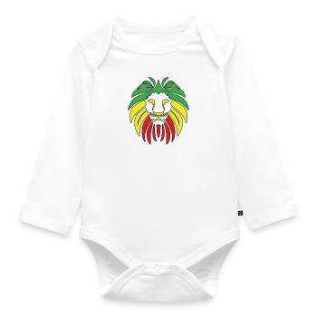 Rasta Reggae Reggaeton Music Lion Gift - Organic Longsleeve Baby Bodysuit - white - Front