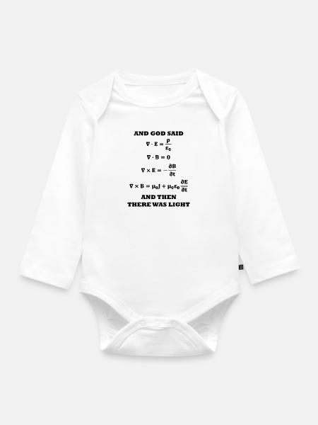 Physik Formel Gleichungen Physiker Geschenk - Baby Bio-Langarm-Body - Weiß