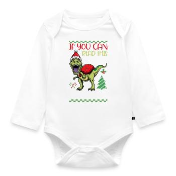 If You Can Read This You're in Fart Zone Christmas - Baby Bio-Langarm-Body - Weiß - Vorne