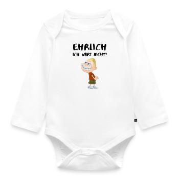 Ich wars nicht - Baby Bio-Langarm-Body - Weiß - Vorne