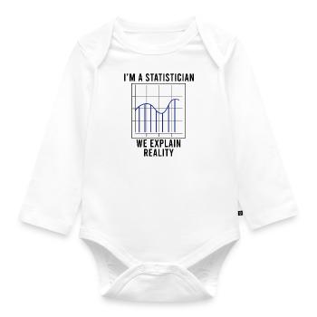 Funny Saying Statistician Data Science Analyst - Organic Longsleeve Baby Bodysuit - white - Front