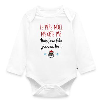 Le Père Noël n'existe pas - Body Bébé bio manches longues - blanc - Devant