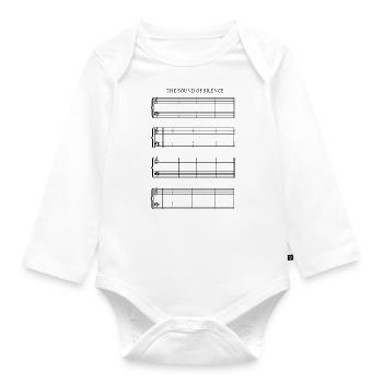 Sound Of Silence Notenblatt ohne Noten - Baby Bio-Langarm-Body - Weiß - Vorne