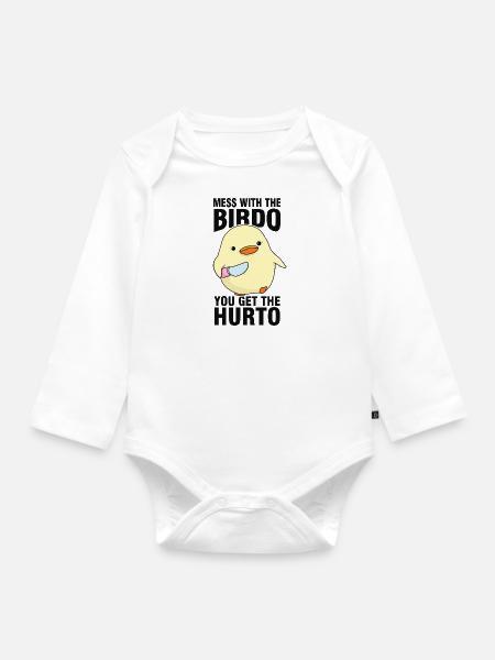 Vogel Meme - Baby Bio-Langarm-Body - Weiß