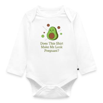 Funny Saying Pregnancy Cute Newborn Baby - Organic Longsleeve Baby Bodysuit - white - Front