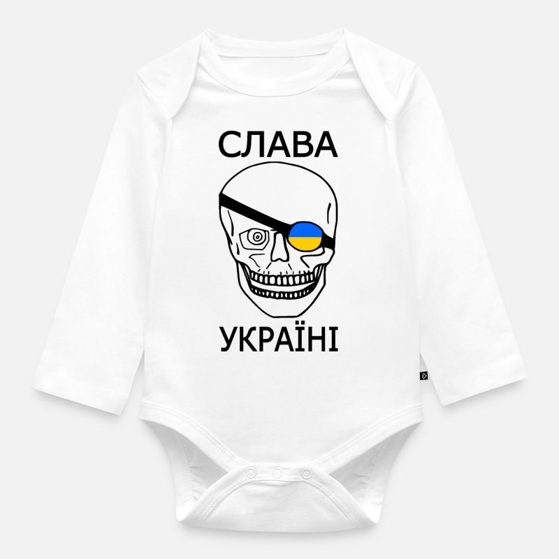 Slava ukraini - Body Bébé bio manches longues - blanc