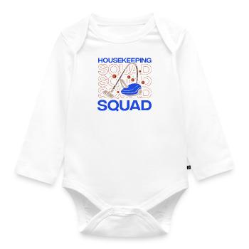 Housekeeping Squad Professioneller - Baby Bio-Langarm-Body - Weiß - Vorne