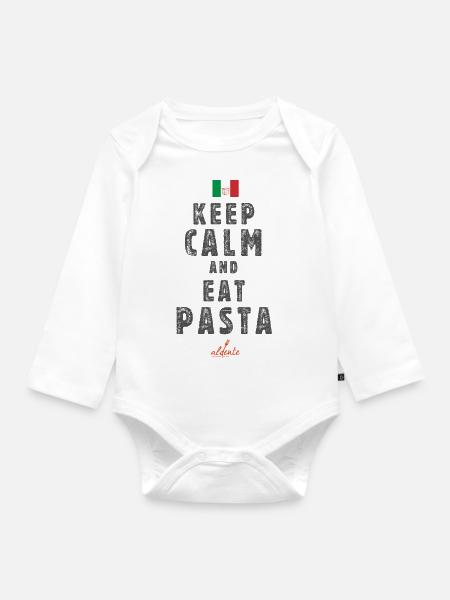 Keep Calm - Baby Bio-Langarm-Body - Weiß