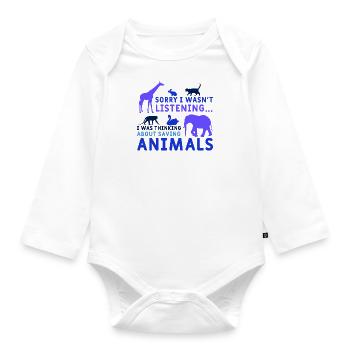 Save Animals Rescue Katzen und Hunde Tierschutz - Baby Bio-Langarm-Body - Weiß - Vorne