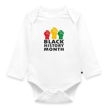 Juneteenth, Mois de l’histoire des Noirs, Journée de la liberté - Body Bébé bio manches longues - blanc - Devant