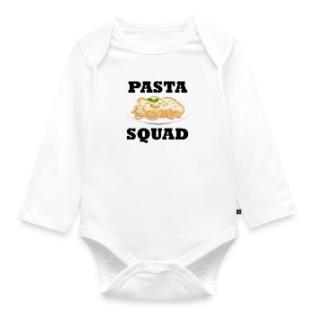 Pasta Chef Ironic Saying Spaghetti Squad Italian - Organic Longsleeve Baby Bodysuit - white - Front