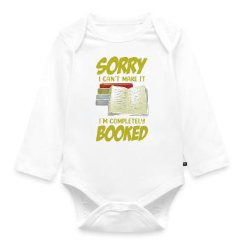 Funny Bookworm Book Lover Saying Reading - Baby Bio-Langarm-Body - Weiß - Vorne