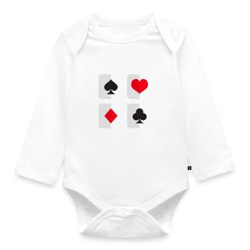 Blackjack Whisperer Funny Casino Gambling Card - Baby Bio-Langarm-Body - Weiß - Vorne