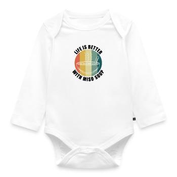 Life With Miso Soup Ramen Japanese Food - Organic Longsleeve Baby Bodysuit - white - Front